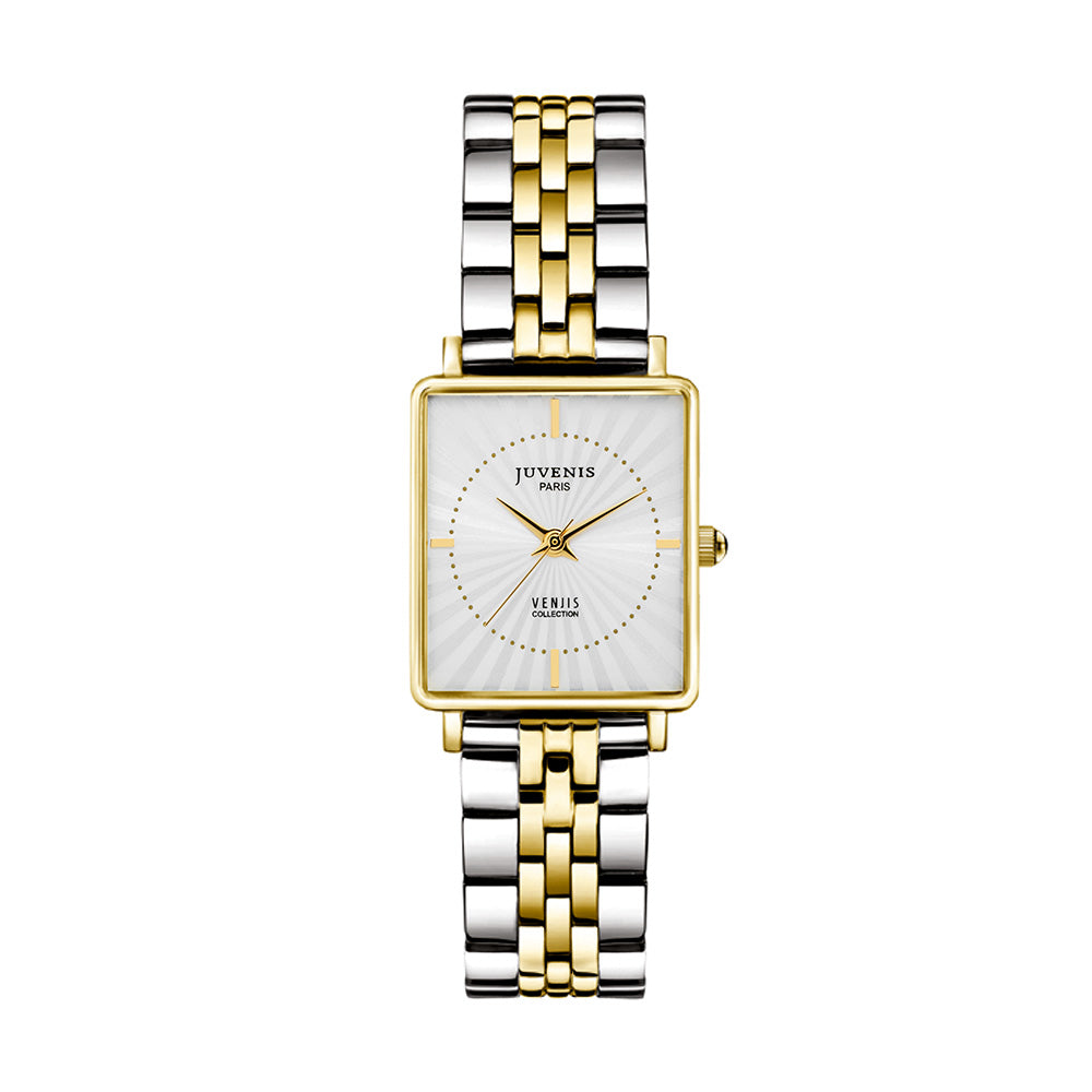 Juvenis Venjis Gold Steel Square Watch JVB0066P