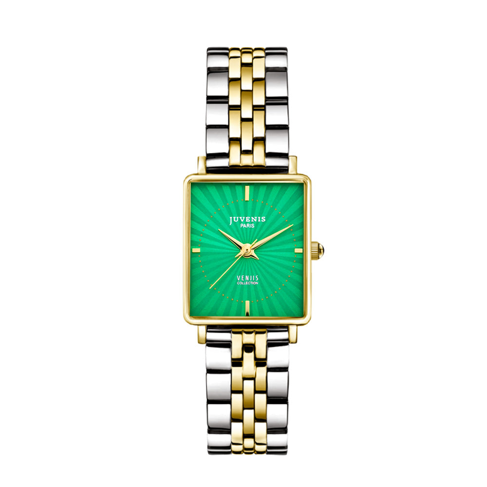 Juvenis Venjis Gold Steel Square Watch JVB0066P - Image 2