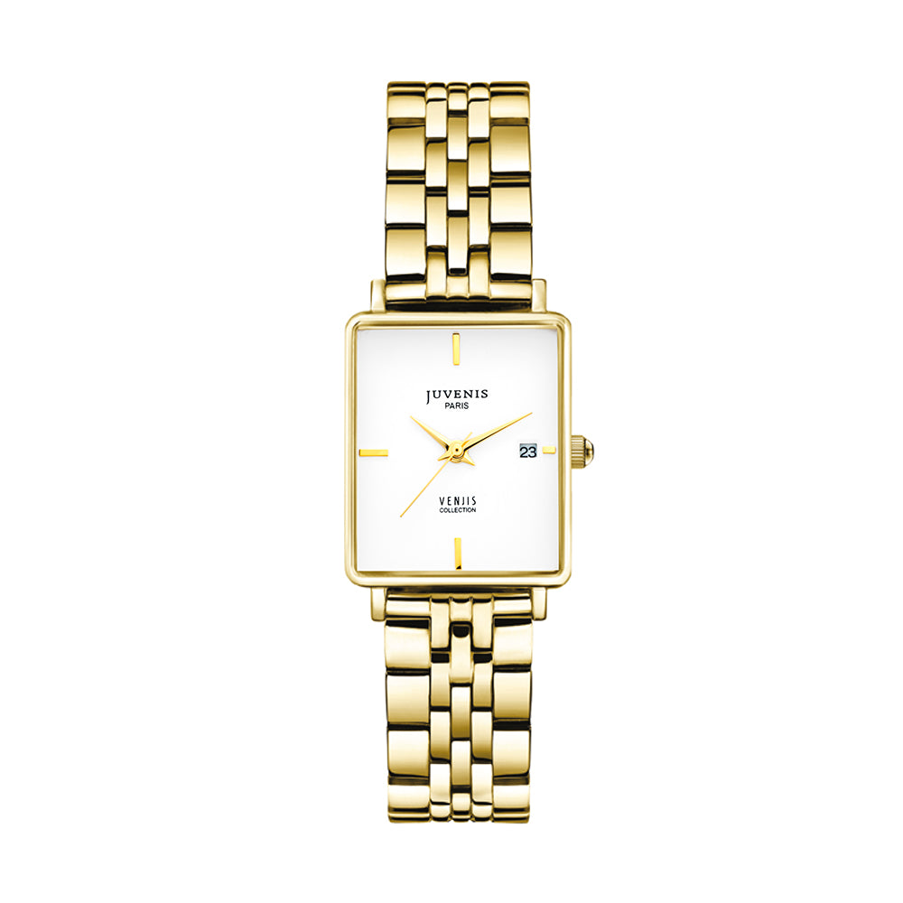 Juvenis Venjis Gold Sunray Square Watch JVB0066C - Image 2