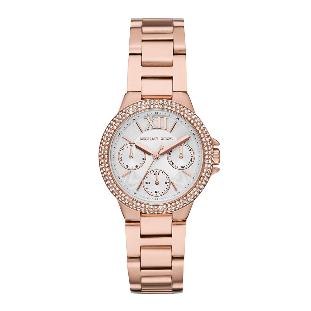 Michael Kors Camille Multifunction Rose Gold-Tone Steel Watch