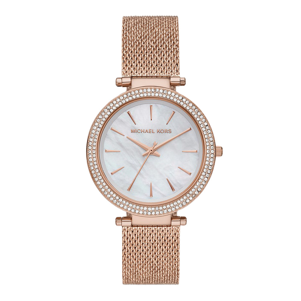 Michael Kors Darci Three-Hand Rose Gold Crystal Watch