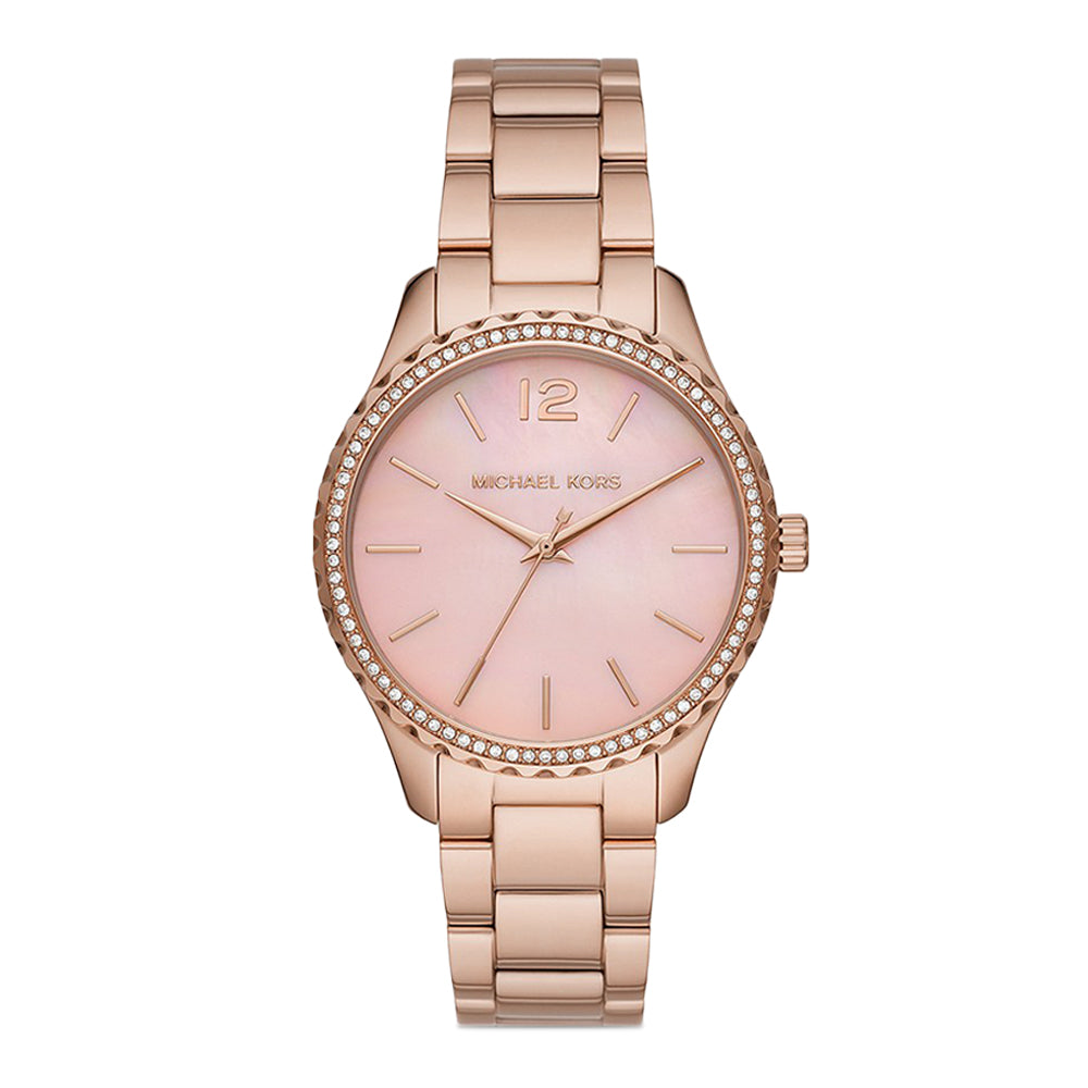 Michael Kors Layton Three-Hand Rose Gold-Tone Stainless Steel Watch - Image 2