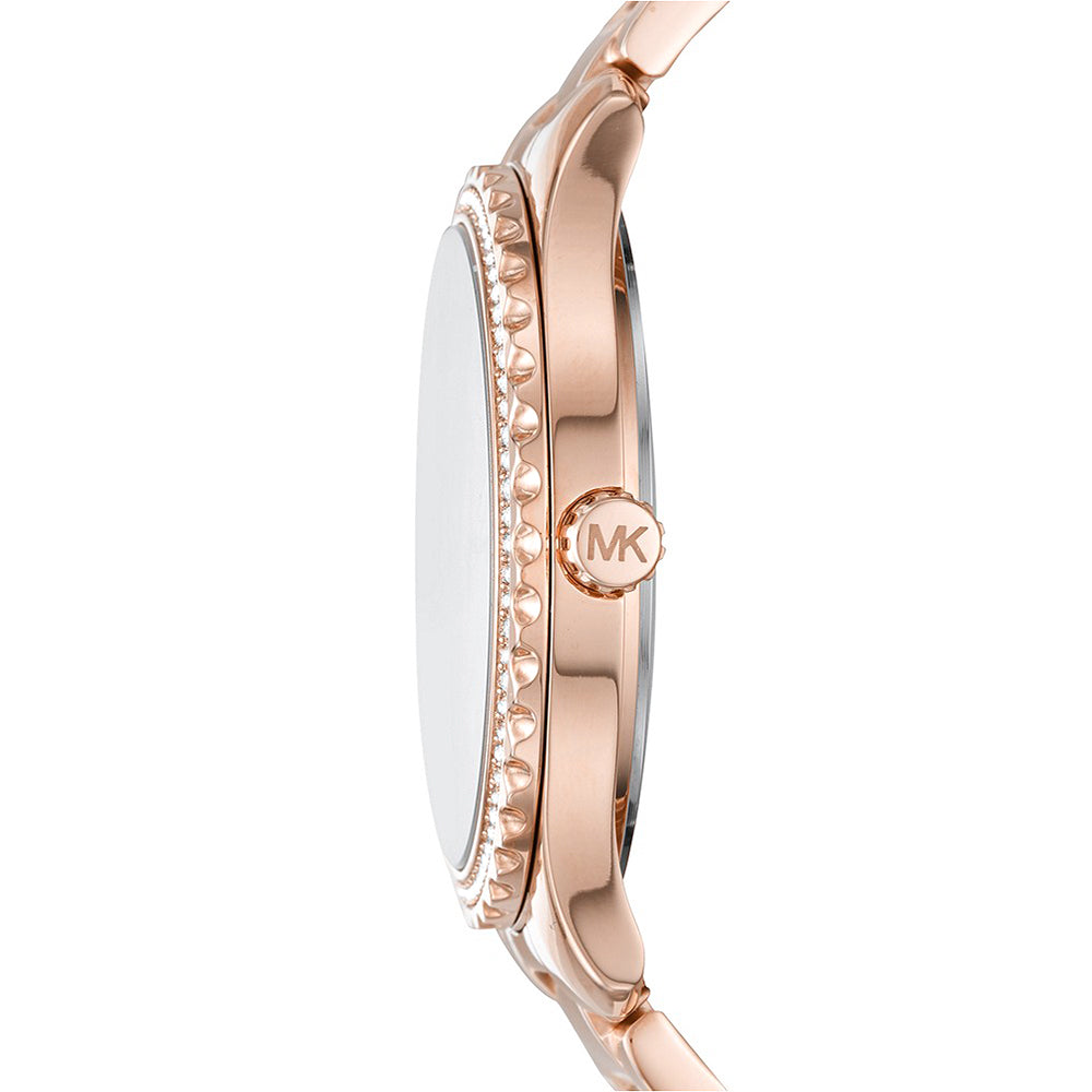 Michael Kors Layton Three-Hand Rose Gold-Tone Stainless Steel Watch - Image 5