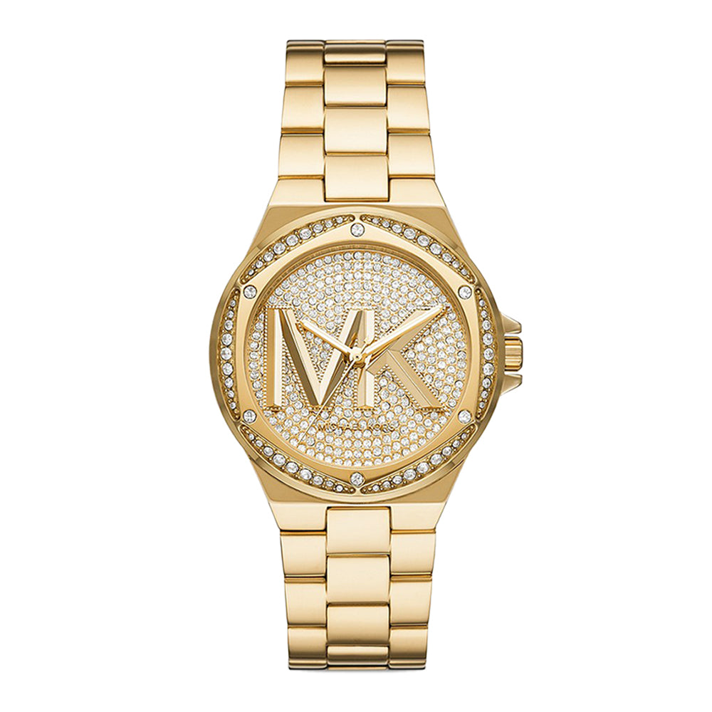 Michael Kors Lennox Three-Hand Gold-Tone Stainless Steel Watch