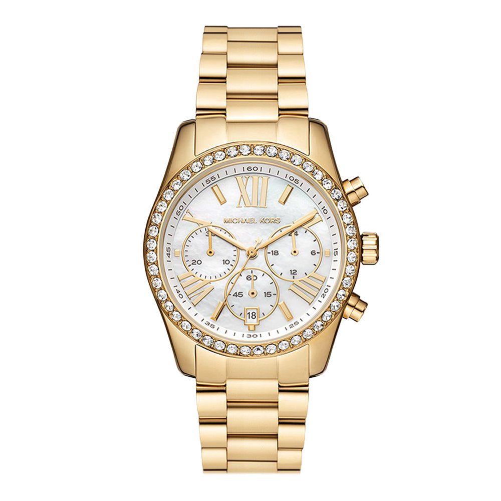 Michael Kors Lexington Lux Chronograph Gold-Tone Stainless Steel Watch