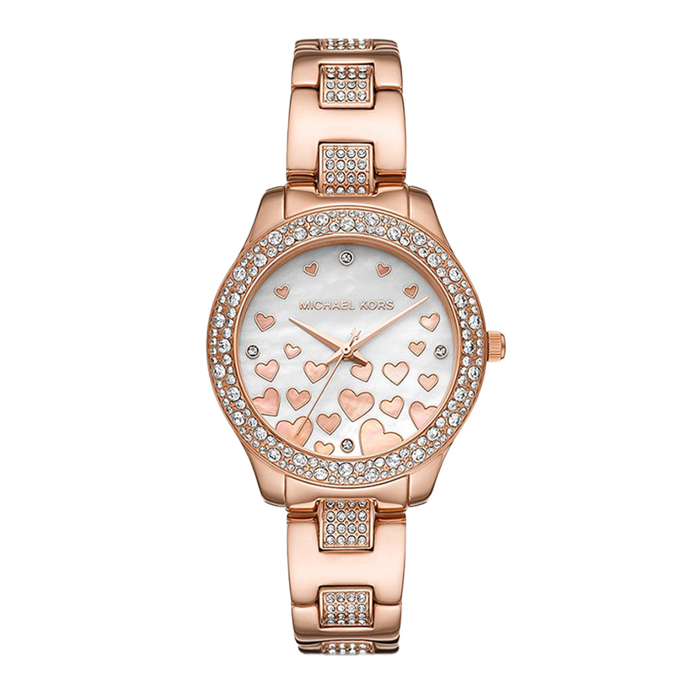 Michael Kors Liliane Three-Hand Rose Gold-Tone Stainless Steel Watch