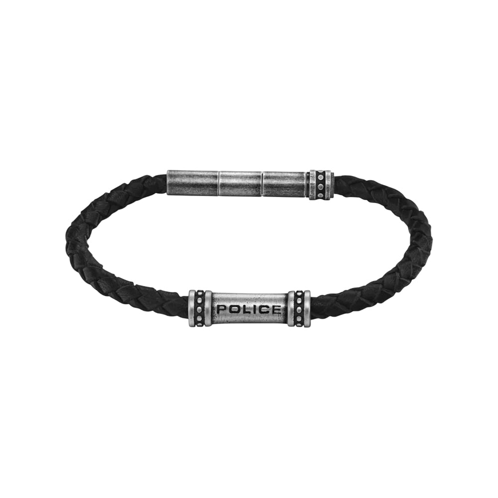 Police Barrell Black Silver Stainless Steel Bracelet for Men PEAGB0035003 - Image 2