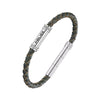 Police Barrell Green Silver Stainless Steel Bracelet for Men PEAGB0035005