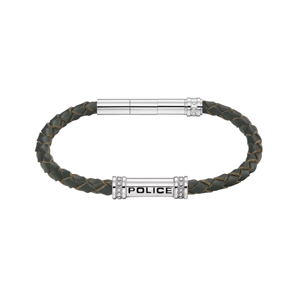 Police Barrell Green Silver Stainless Steel Bracelet for Men PEAGB0035005 - Image 2