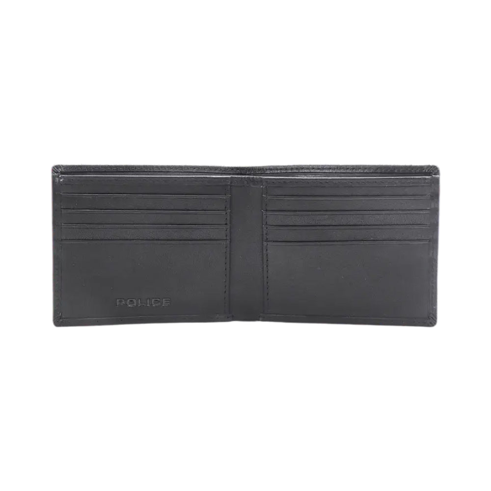 Police Black Genuine Leather Winged Emblem Bi-fold Wallet - PA35471WLB - Image 2