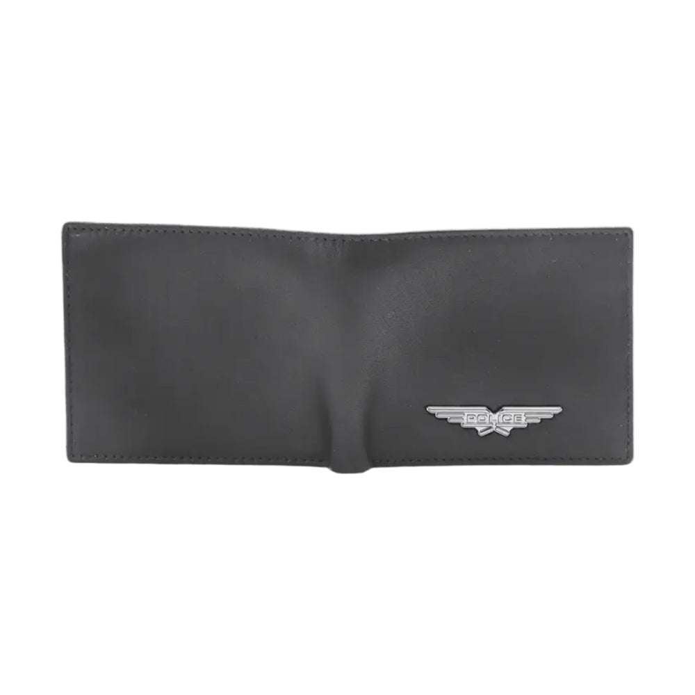 Police Black Genuine Leather Winged Emblem Bi-fold Wallet - PA35471WLB - Image 3