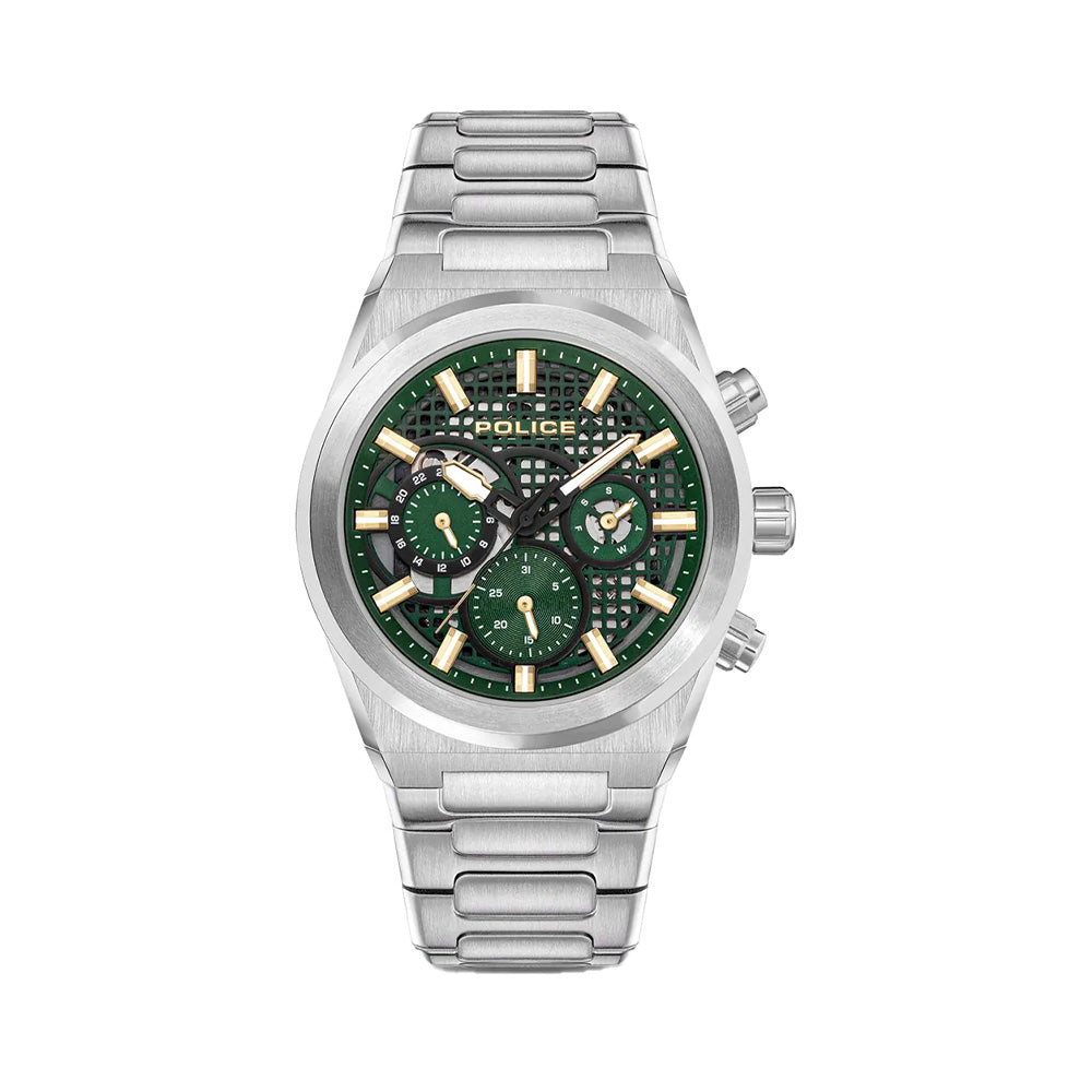 Police Eclipse Green Dial Stainless Steel Bracelet Mens Watch PEWJK2226708