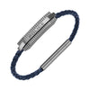 Police Gripcord Blue Twisted Leather Bracelet PEAGB0038105
