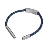Police Gripcord Blue Twisted Leather Bracelet PEAGB0038105 - Image 3