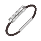 Police Gripcord Brown Twisted Leather Bracelet PEAGB0038104