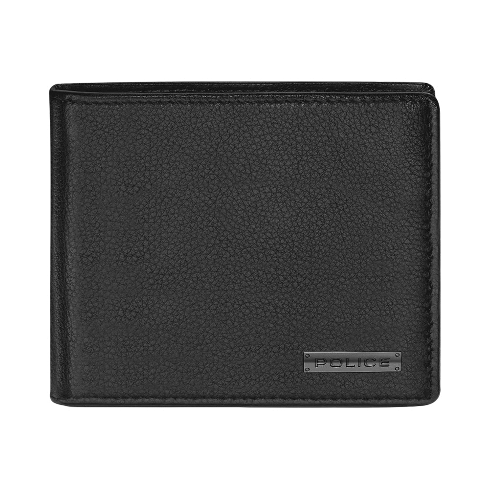 Police Heli Black Genuine Leather Coin Wallet
