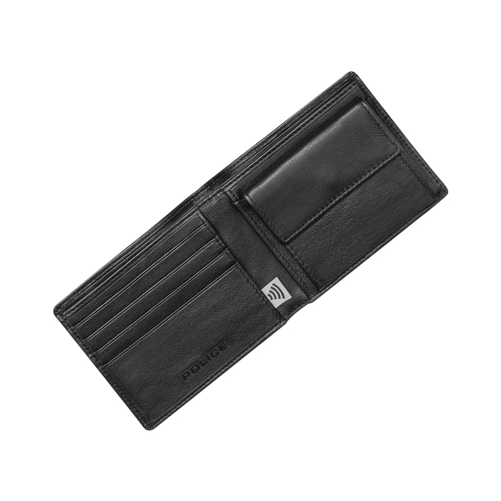 Police Heli Black Genuine Leather Coin Wallet - Image 3