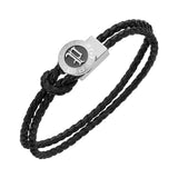 Police Infiniti Gothic Black Double Tour Leather Bracelet for Men PEAGB0040201