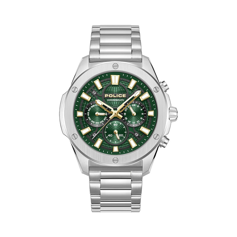 Police Moonstrike Chronograph Green Dial Stainless Steel Mens Watch PEWGK0093101