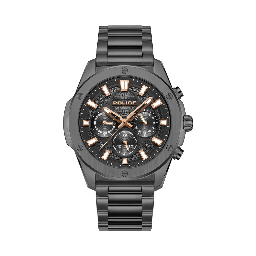 Police Moonstrike Gunmetal Black Dial Chronograph Mens Watch PEWGK0093103