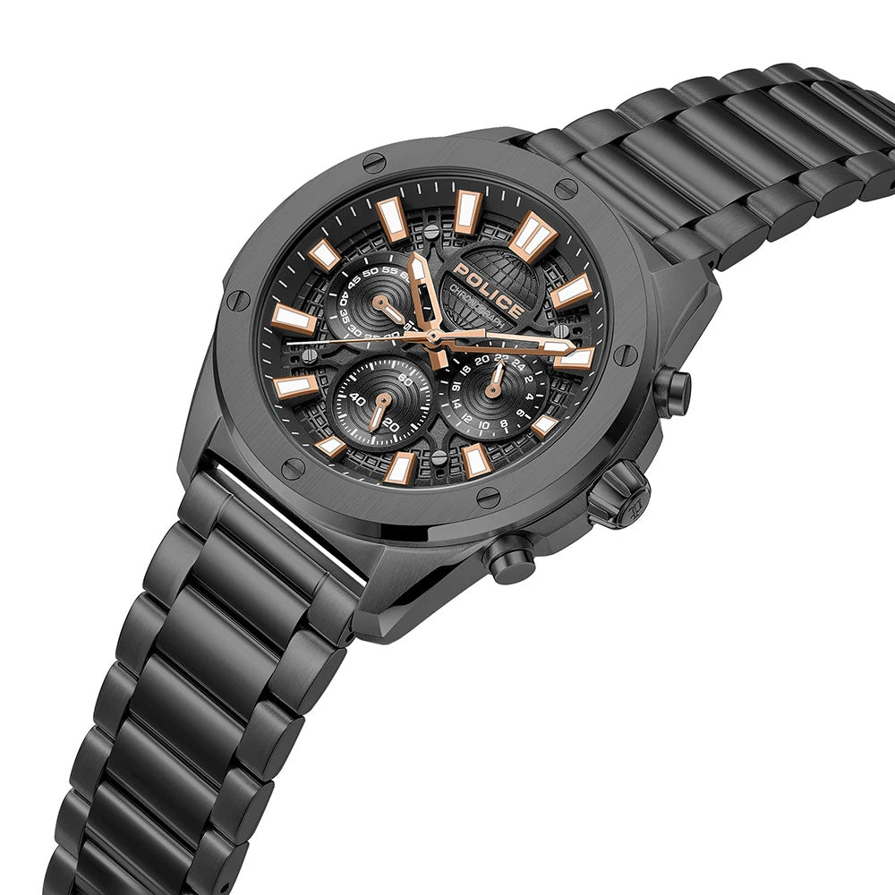 Police Moonstrike Gunmetal Black Dial Chronograph Mens Watch PEWGK0093103 - Image 2