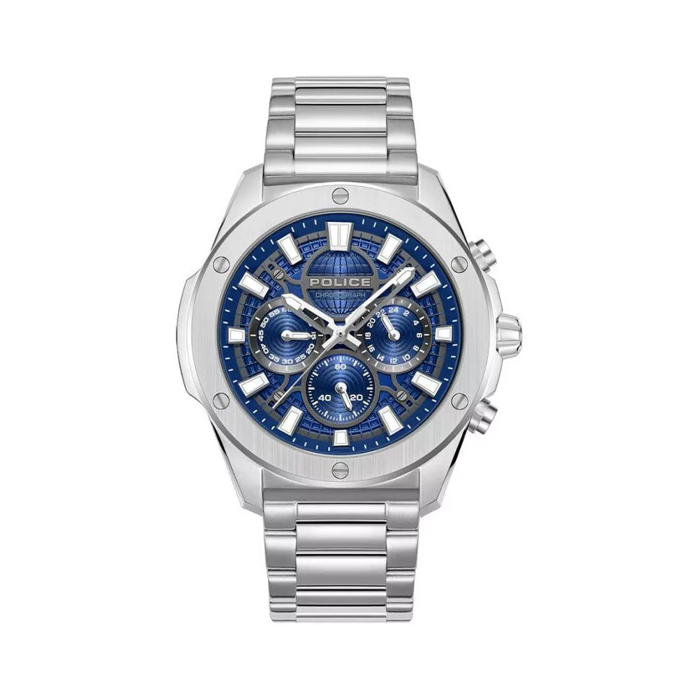 Police Moonstrike Rebel Navy Blue Dial Stainless Steel Mens Watch PEWGK0093102