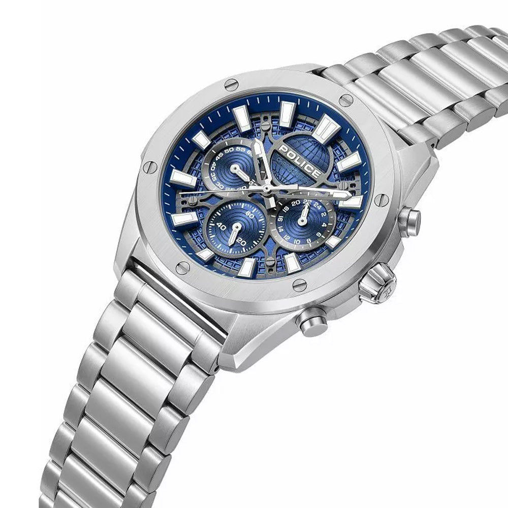 Police Moonstrike Rebel Navy Blue Dial Stainless Steel Mens Watch PEWGK0093102 - Image 2