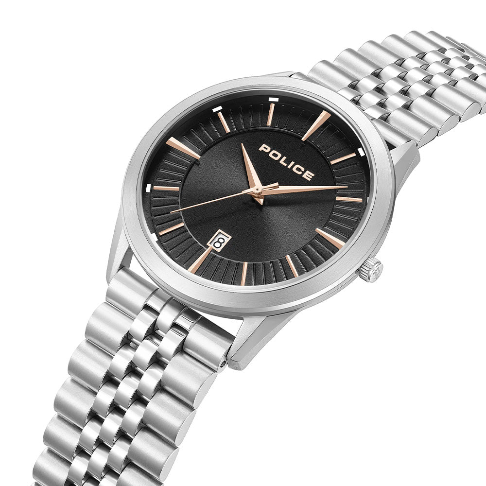 Police Patriot Black Dial Rose Gold Indexes Stainless Steel Mens Watch PEWGG1530502 - Image 2
