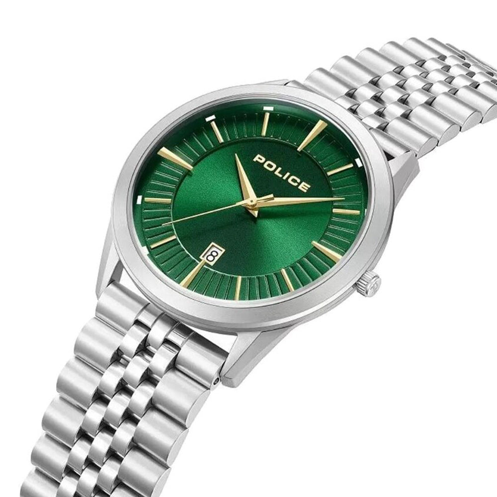 Police Patriot Green Dial Stainless Steel Bracelet Mens Watch PEWGG1530501 - Image 2