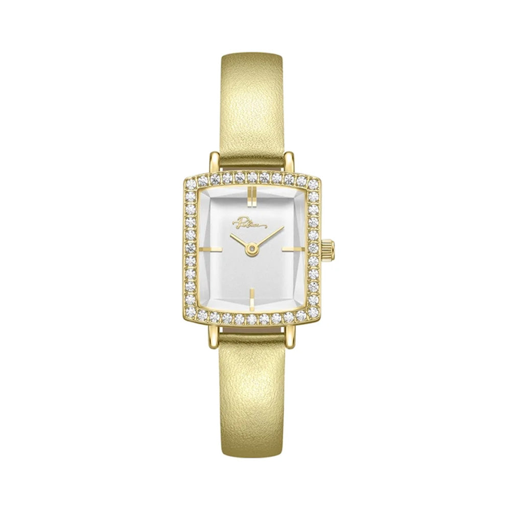 Police Pol406 White Dial Gold Leather Strap Womens Watch PEWLA2241301