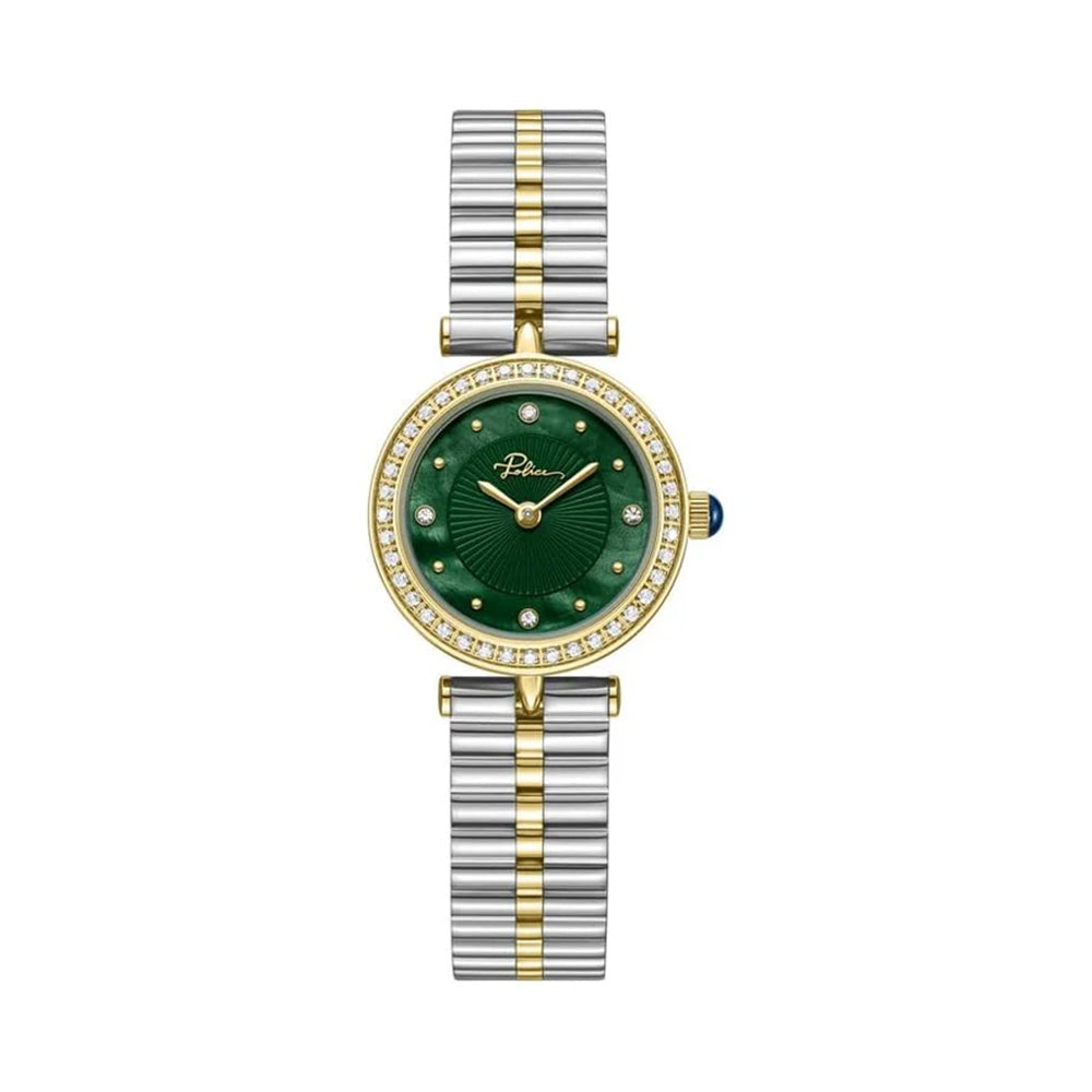 Police Pol408 Green Dial Two Tone Stainless Steel Mens Watch PEWLG2240501