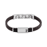 Police Ridgecord Brown Braided Leather Bracelet PEAGB0079502 - Image 2