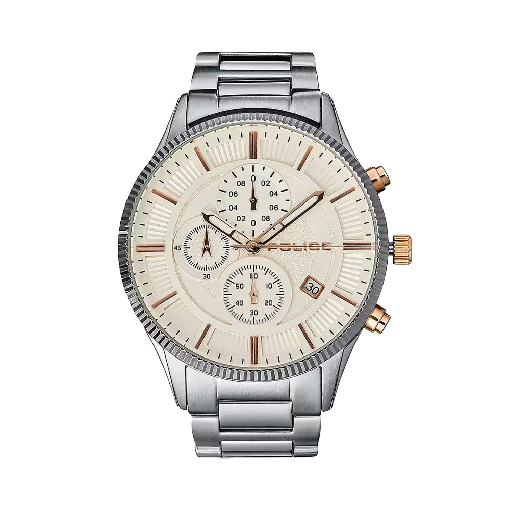 Police Vault Chronograph Silver Dial Stainless Steel Bracelet Mens Watch PEWJI2194201