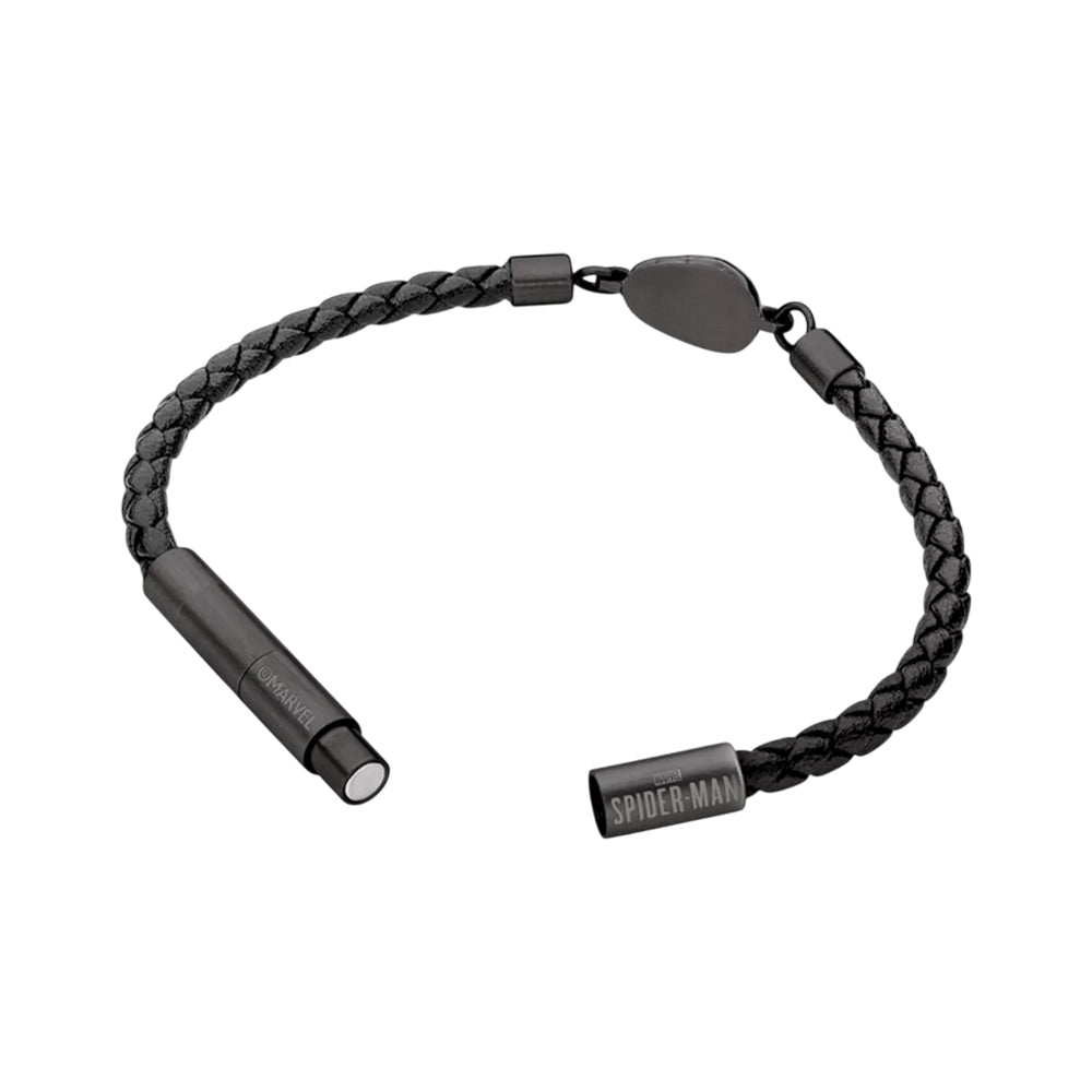 Police Web Slinger Black Textured Leather Bracelet for Men PEAGB0042202 - Image 3