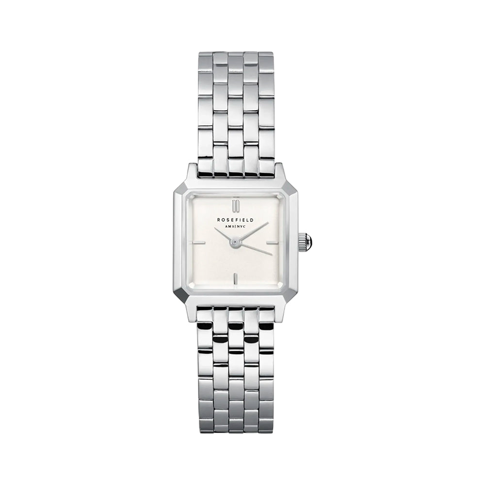 Rosefield Boxelle Silver Stainless Steel White Dial Watch - BWSSS-B02