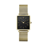 Rosefield Boxy Black Gold Mesh Women Watch QBMG-Q06