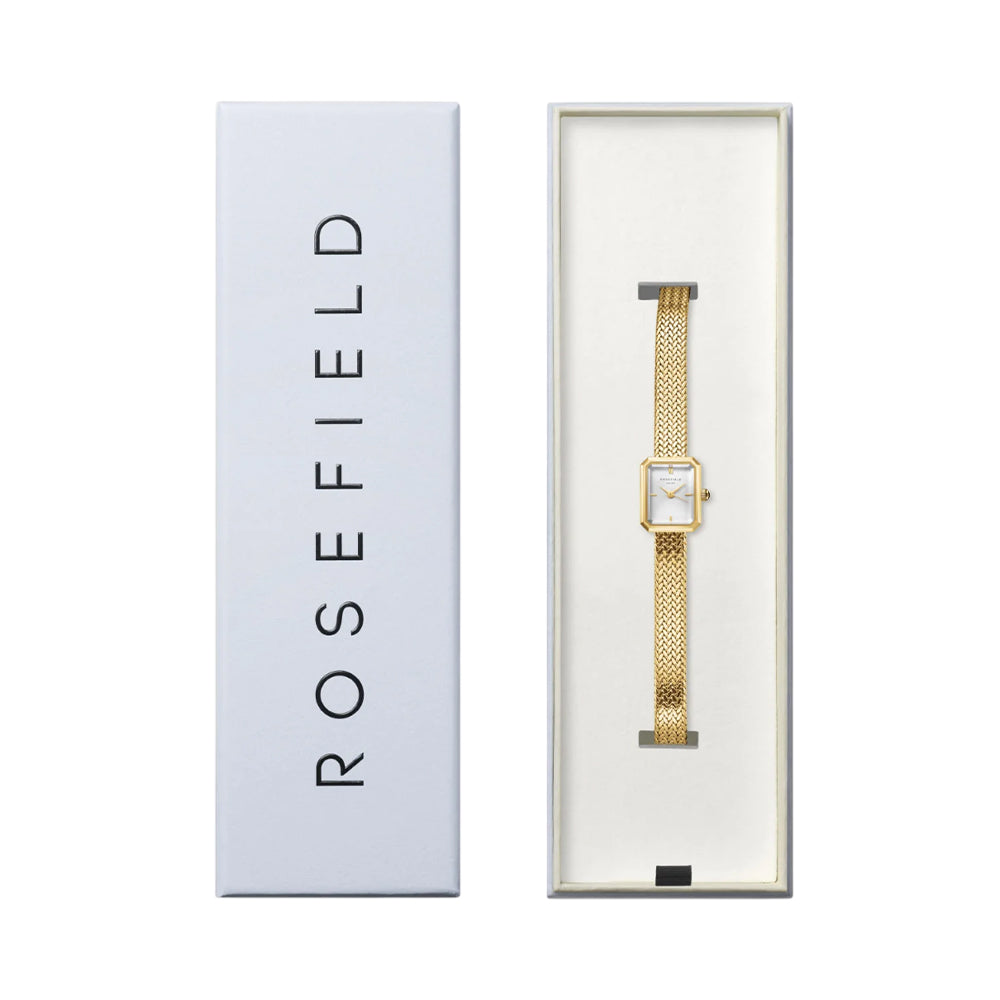 Rosefield Mini Octagon White Sunray Gold Watch MWGMG-M01 - Image 3