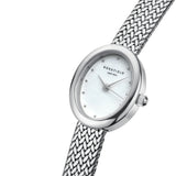 Rosefield Mini Oval White Mother of Pearl Silver Watch MWSMS-M05 - Image 2