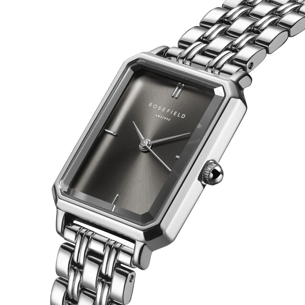 Rosefield Octagon Silver Stainless Steel Grey Dial Watch - OGSSS-O80 - Image 2