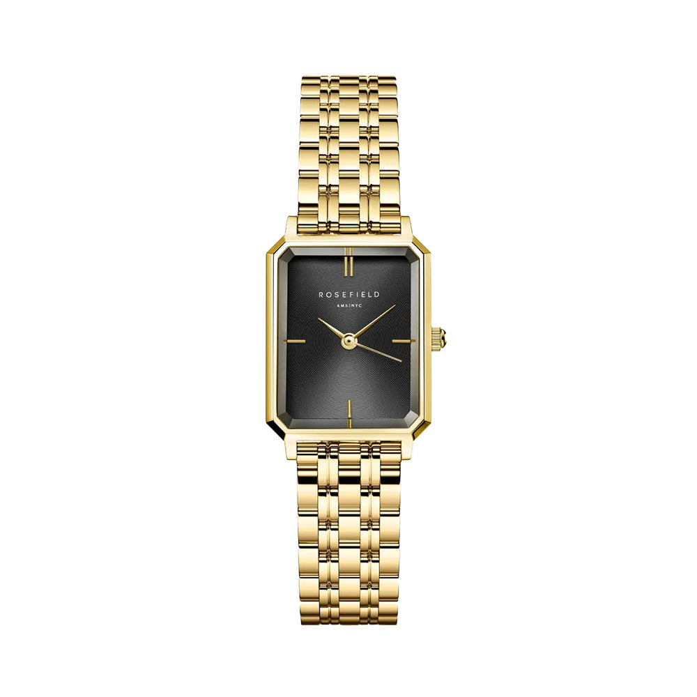 Rosefield Octagon XS Black Gold Women Watch OBGSG-O61