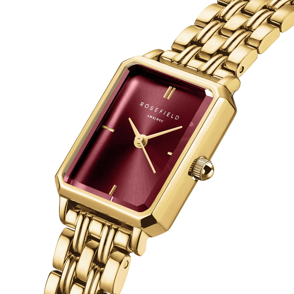Rosefield Octagon XS Gold Toned Burgundy Dial Watch - OBGSG-O83 - Image 2