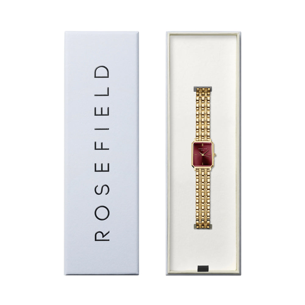 Rosefield Octagon XS Gold Toned Burgundy Dial Watch - OBGSG-O83 - Image 3