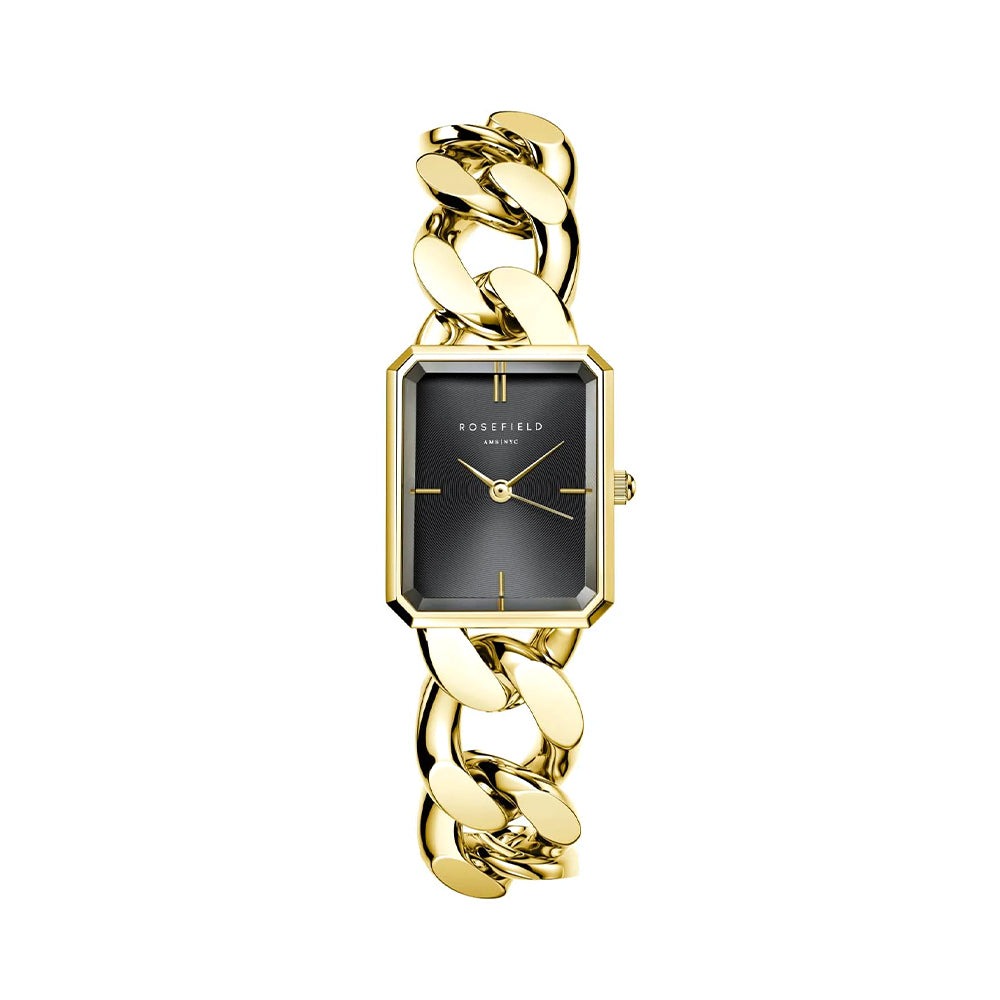 Rosefield Octagon XS Studio Black Gold Women Watch SBGSG-O57