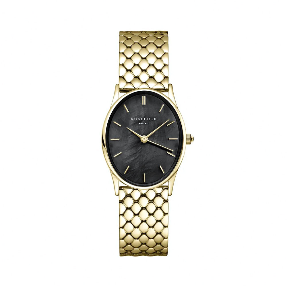 Rosefield Oval Black Gold Women Watch OBGSG-OV14