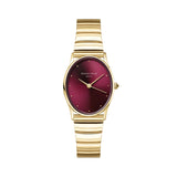 Rosefield Oval Gold Toned Burgundy Dial Watch - OVGSG-OV15