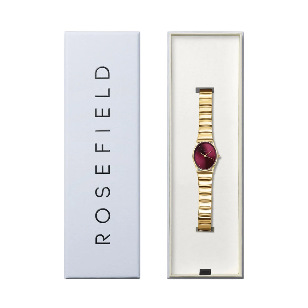 Rosefield Oval Gold Toned Burgundy Dial Watch - OVGSG-OV15 - Image 3