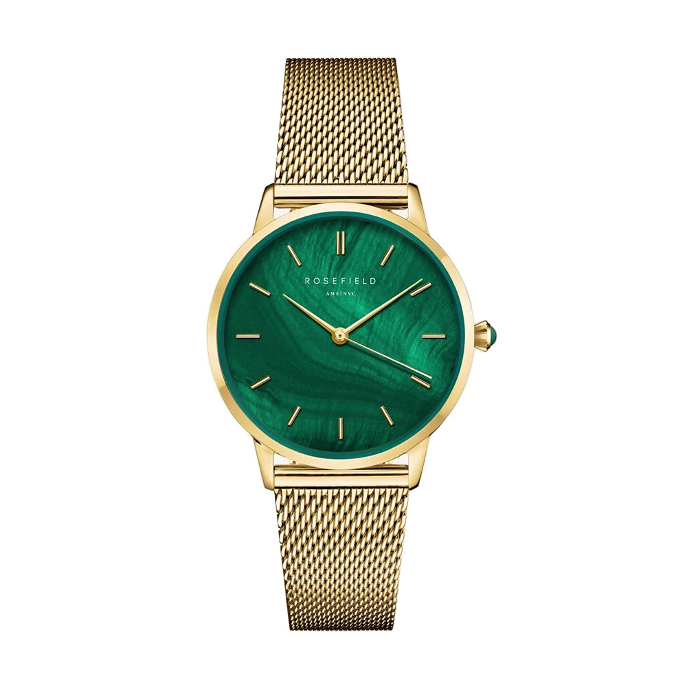 Rosefield Pearl Edit Emerald Mesh Women Watch PEGMG-R10