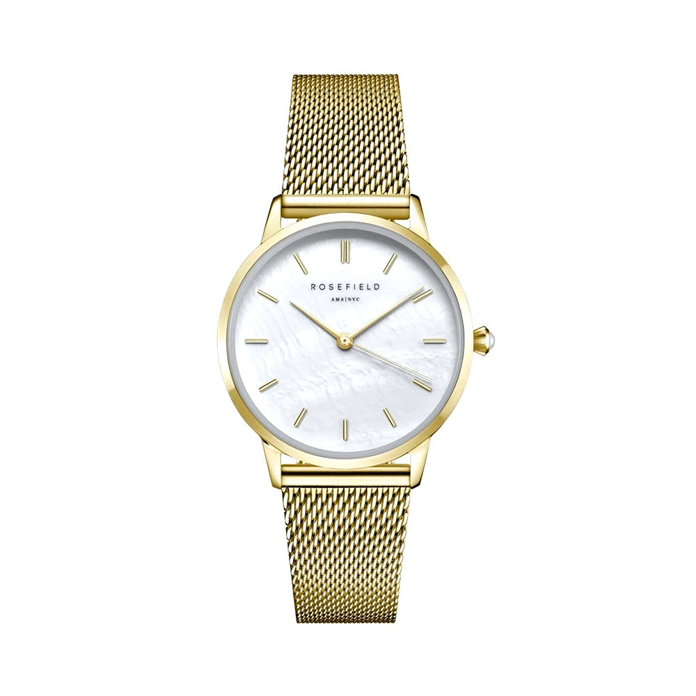 Rosefield Pearl Edit Mesh Gold Women Watch RMGMG-R06