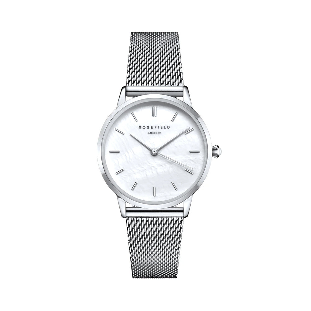 Rosefield Pearl Edit Mesh Silver Women Watch RMSMS-R08