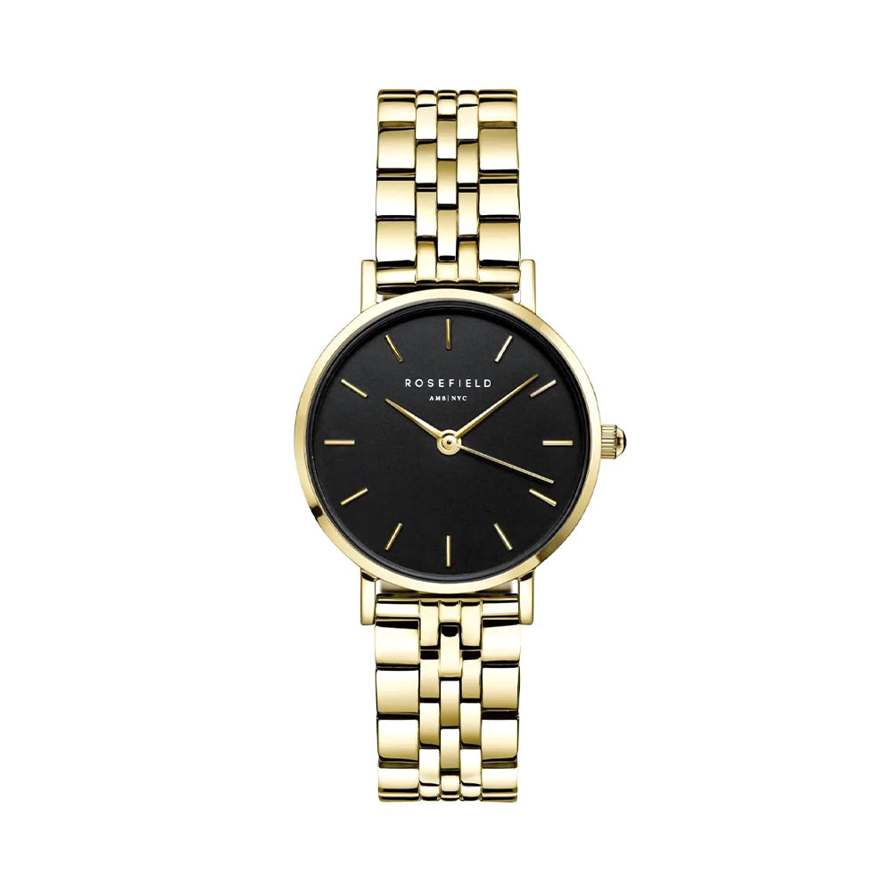 Rosefield Small Edit Black Gold Women Watch 26BSG-268